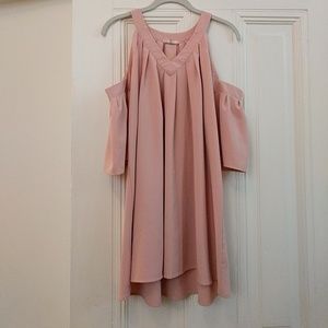 Gorgeous pink off the shoulder mini dress